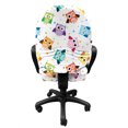 thumbnail image 3 of Cartoon Office Chair Slipcover, Dotted Background Colorful Owls Various Facial Expressions Angry Happy Confused, Protective Stretch Decorative Fabric Cover, Standard Size, Multicolor, by Ambesonne, 3 of 5