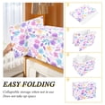 thumbnail image 4 of Large Lidded Bin Foldable Storage Baskets Boxes Cubes Lids with 2 Handles for Home Bedroom Office Pink and Purple Flowers 16.5"x12.6"x11.8", 4 of 7