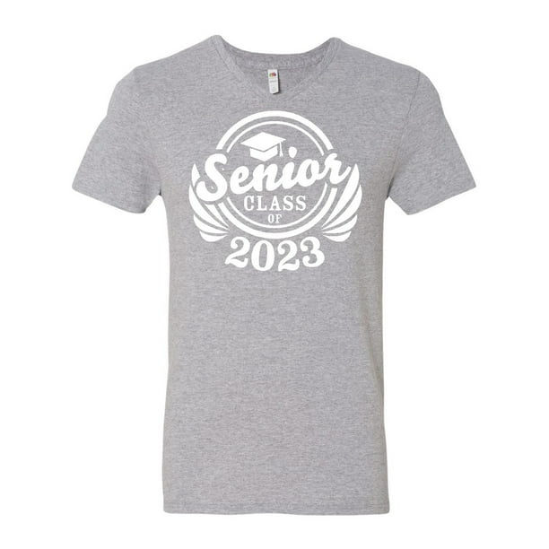 INKtastic Senior Class of 2023 in White with Graduation Cap Men's V