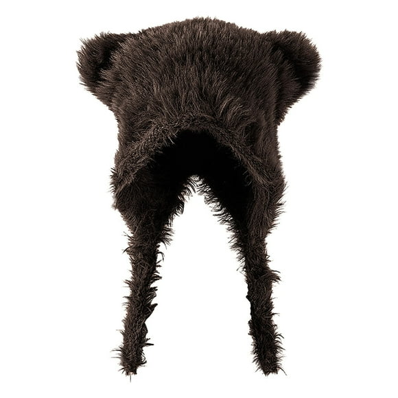 Clearance! HCURIBAD Knit Hats,Women's Winter Hat Cute Bear Ear Design Artificial Rabbit Pelt Liner Windproof And Warm Suitable For Autumn And Winter,Cotton Hats,Winter Hats,Fuzzy Hat Brown One Size