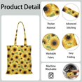 thumbnail image 4 of Retro Sunflower Graphic Reusable Shopping Bag - Washable & Durable Fabric Tote for Minimalists, 4 of 6