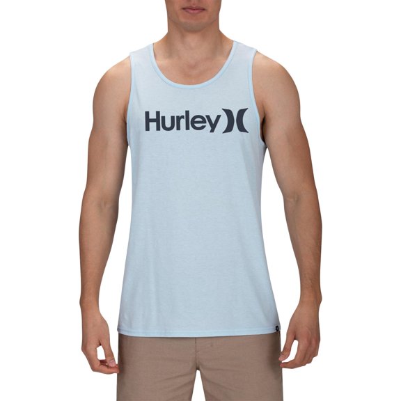 Hurley Men's One & Only Graphic Tank Top, Topaz Mist Heather/(Armory Navy), L