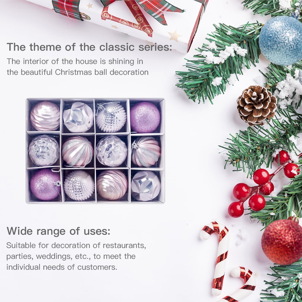 Lowestbest Christmas Baubles, 60mm Christmas Tree Decoration Ornaments Pendants, 12pcs Large Hanging Ball for Xmas Hanging Decorations Festival Holiday Decoration, Pink Lowestbest Christmas Baubles, 60mm Christmas Tree Decoration Ornaments Pendants, 12pcs Large Hanging Ball for Xmas Hanging Decorations Festival Holiday Decoration, Pink