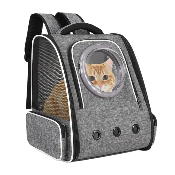 Transportín para mascotas transpirable de burbujas Correa ajustable Bolsa para mascotas Gato gris