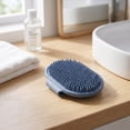 thumbnail image 4 of Soft Bristle Pet Grooming Brush Silicone Rubber Dog Bath Brush Scrubber Comforting Purple 1 Pack, 4 of 6