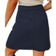 thumbnail image 4 of Falda Botón Delantero Cintura Alta Bolsillos Laterales Color Sólido Fibra De Poliéster Falda Casual Azul L, 4 of 6