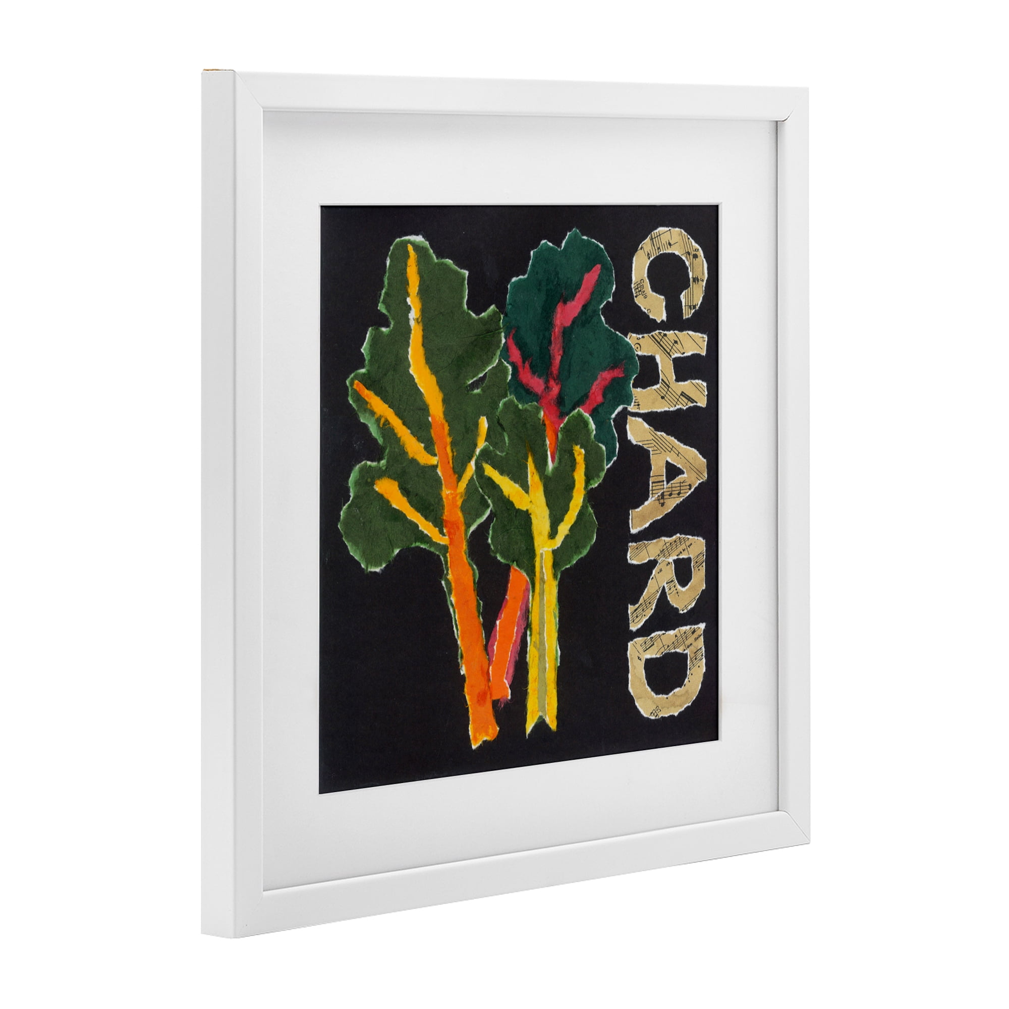Stupell Industries Chard Leafy Vegetable White Framed Print Under Glass, design by Nancy Overton