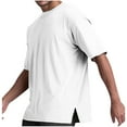 thumbnail image 2 of Men's Cotton T-Shirts Oversized Short Sleeve Crew Neck Loose Basic Tops Solid Color Athletic Lightweight Tees, 2 of 5