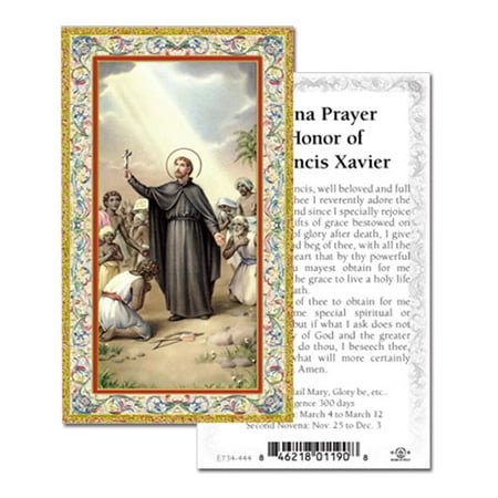 

Saint Francis Xavier Gold-Stamped Catholic Prayer Holy Card with Prayer on Back Pack of 100