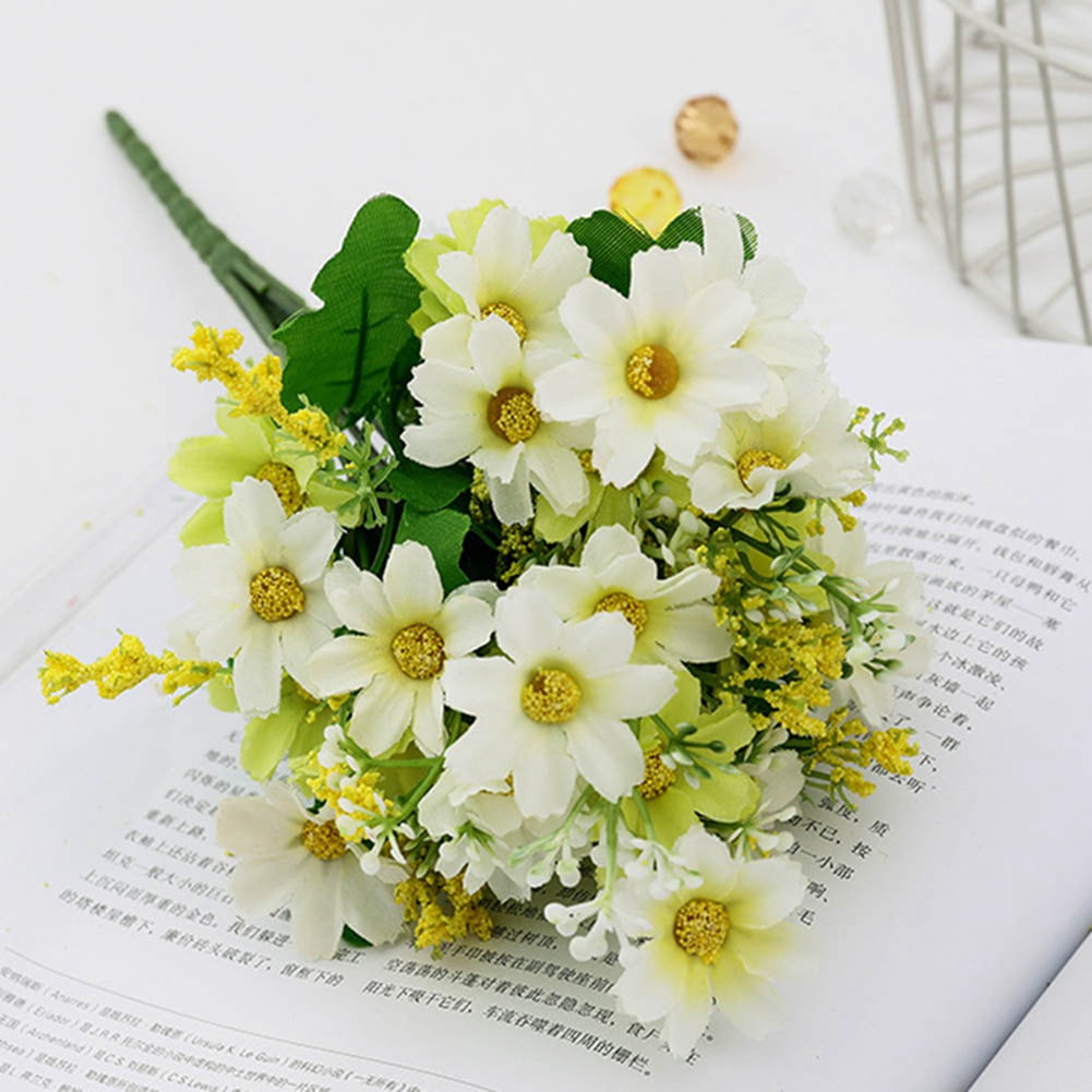 28Head Artificial Silk Flowers Bunch Daisy Wedding Home Grave Bouquet Outdoor ` 28Head Artificial Silk Flowers Bunch Daisy Wedding Home Grave Bouquet Outdoor `