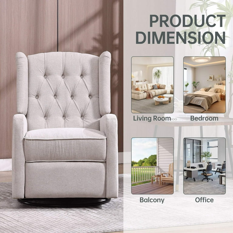 Coolmore Rocking Recliner Chair,360 Degree Swivel Nursery Rocking