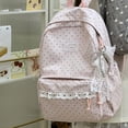 thumbnail image 4 of CUZIBR Girls Star Moon Floral Print Backpack Lace Trim Front Pocket Cute School Bag Lightweight Daypack For Youth Students Daily School Outdoor Travel, 4 of 4