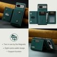 thumbnail image 6 of 2 In 1 Wallet Case Compatible with Google Pixel 8, Premium PU Leather Phone Case Back Cover Magnetic Detachable with Trifold Wallet Card Holder Pocket for Google Pixel 8, Green, 6 of 10