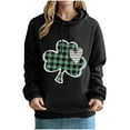 thumbnail image 4 of Women's St Patrick'S Day Loose Sweatshirt Pullover Clover Print Casual Irish Pullover Tops Black S, 4 of 4
