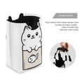thumbnail image 3 of Yayeee Freestanding Laundry Hamper with Handle Collapsible Large Storage Basket for Clothes, Beige Chubby Cat, 3 of 7