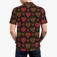 thumbnail image 4 of Daiia Gold Glitter Heart Pattern Men’s Polo Shirts,Solid Deck Shirt,Classic Fit, Breathable Cotton Polo for Casual and Sport Wear-Small, 4 of 9