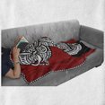 thumbnail image 6 of African Soft Flannel Fleece Throw Blanket, Hand Drawn Ethno Cultural Themed Portrait Complex, Cozy Plush for Indoor and Outdoor Use, 60" x 80", Ruby Black White, by Ambesonne, 6 of 6