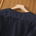 thumbnail image 7 of Holzkary Linen Blouses for Women Embroidered Boho Tunic Top Festival Casual Loose T Shirt Half Sleeve Top Elbow Length Blouses Embroidered Retro Cotton and Linen Slim T Shirts Navy M, 7 of 7
