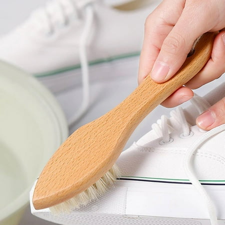 

Shoes Wash Brush with Wooden Handle Household Laundry Brush Beech Brush bing Brush for Professionals Garment Clothes Men 18.5cm
