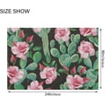 thumbnail image 3 of SKYSONIC Bath Mats Toiletry Mat, Fluffy Plush Absorbent Bath Rugs Carpet with Non Slip Bottom for Bathroom Floor Toilet Tub and Shower,23.6"x15.7"+17.3"x13.4"-Blossom Cactus, 3 of 7