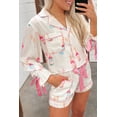 thumbnail image 2 of White Wine Glass Print Pajama Set for Women - Bow Knot Details | [ZhiHiMeRi] | (US 4-6)S, 2 of 9