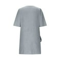 thumbnail image 6 of Women Lightweight Linen T Shirt Dress Wrap V Neck Ruched Side Tie Knot Casual Solid Color Breathable Summer Outfits, 6 of 9
