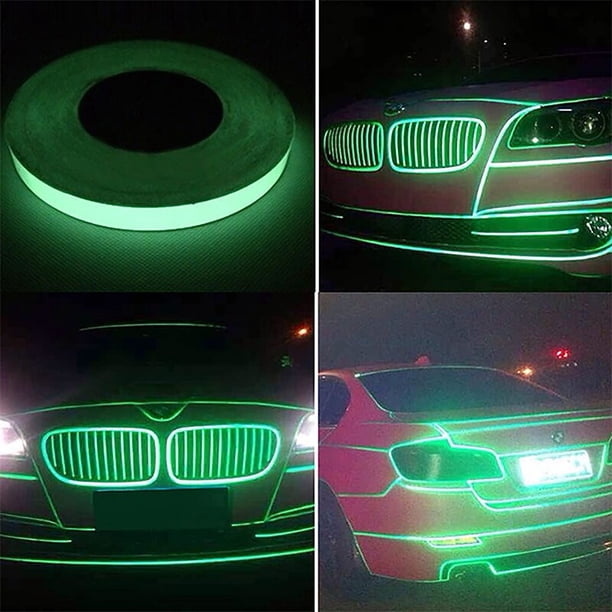 2@#Night Self-Adhesive Glow In The Dark Sticker Tape Safety Car Decoration Warning Tape Automotive Hot Sale Fluorescent1CM X 1M He Qiyong unisex
