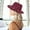 Wine, variant on Elegant Pearl Panama Fedora Hat for Women Summer Fashion Accessory Red,One Size