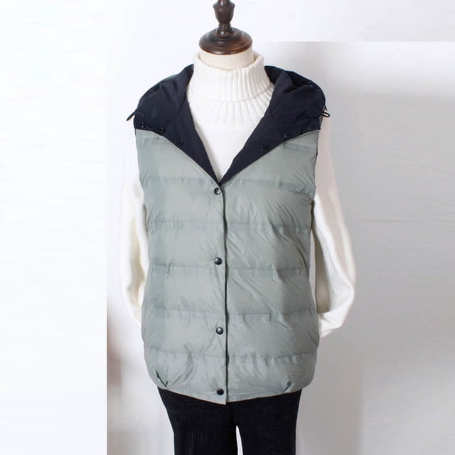 Fiogavroetic Mode Femmes Automne Hiver Chaud à Capuche Veste Matelassée Style Léger Manteau en Duvet Gilet Veste