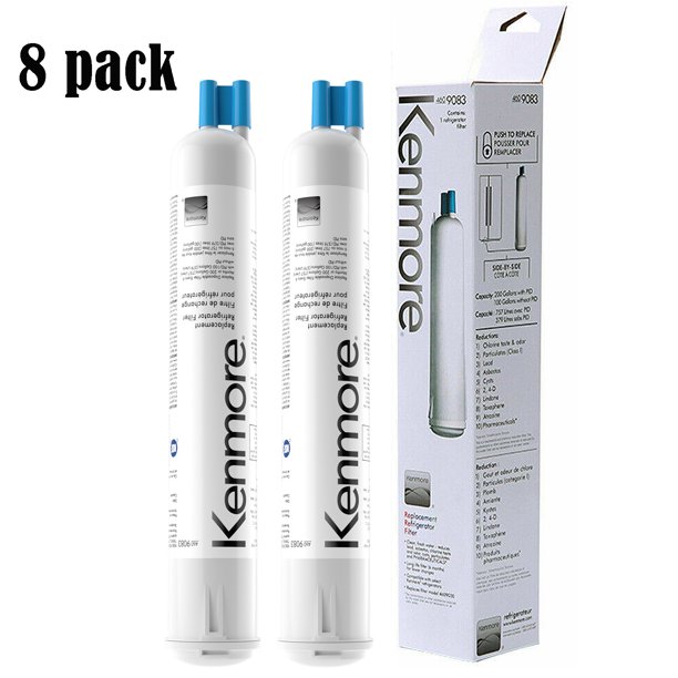 8 Pack Refrigerator Water Filter Kenmore 9083 Water Filter Replacement Cartridge Compatible with