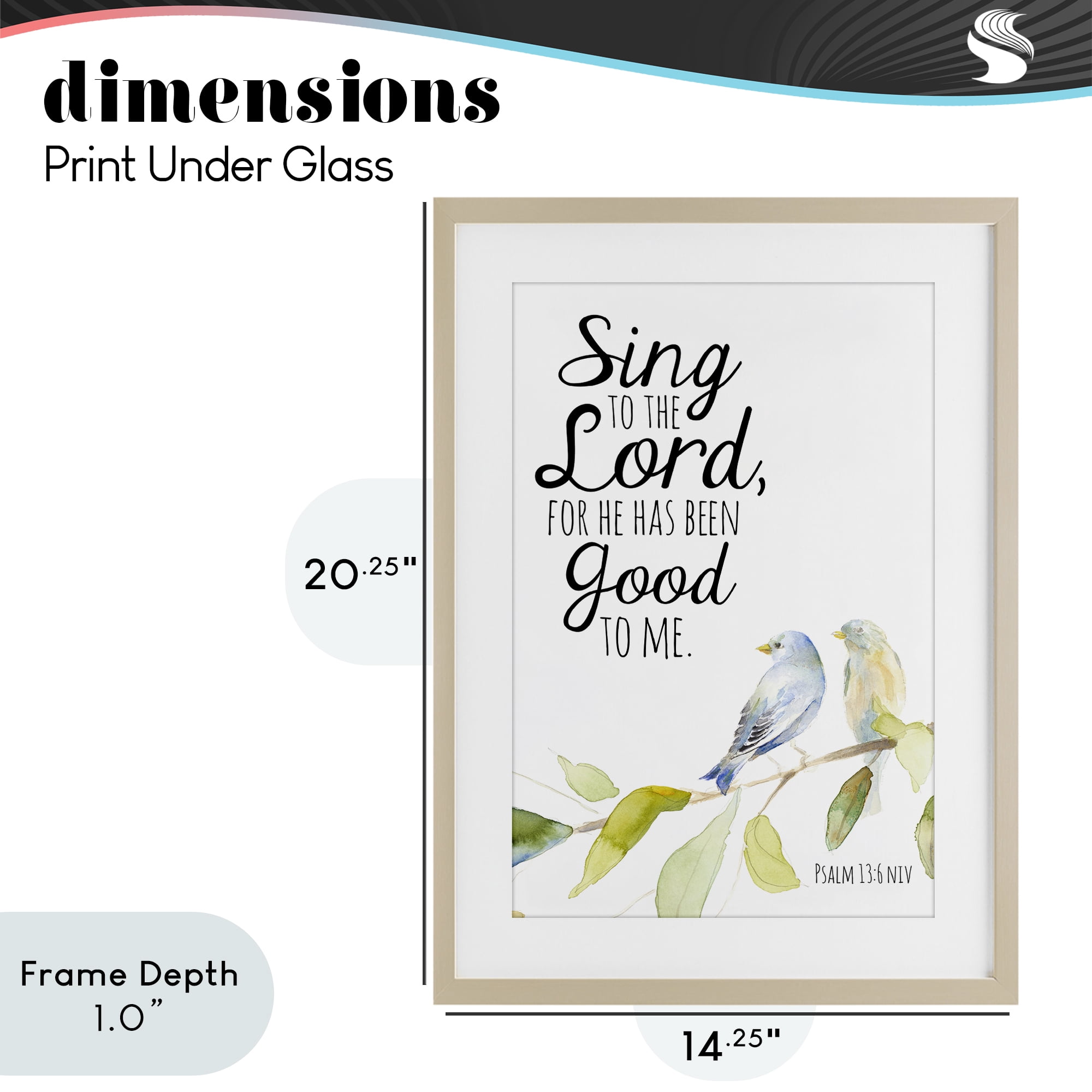 Stupell Industries Sing To The Lord Birch Framed Print Under Glass, design by Lanie Loreth