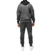 thumbnail image 2 of Cultura Men's Sweatsuit w/ Zipper Pockets, Zip Up Hoodie Track Suit for Running Jogging Sports Casual, Heather Charcoal/White/Black, Large, 2 of 5