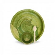 Palash - Sal Leaf Dinnerware Set Eco-friendly Biodegradable |Theme Party, Wedding, Dinner 12"Plates (25ea) + 4” Soup Bowl (4oz/120 ml)-25ea + Spoon(25ea) | 75 pcs