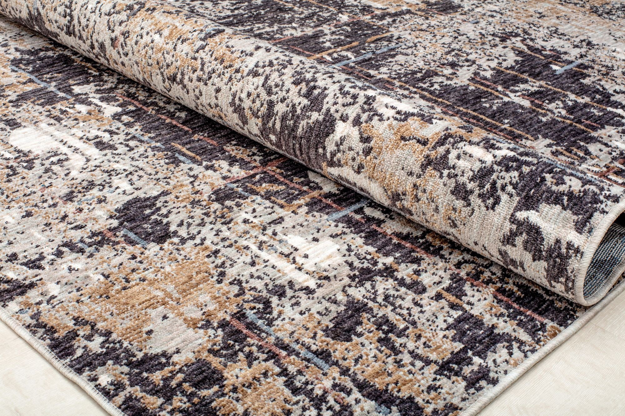 Mason Brooks Cressida CA85A Stormy Sky Abstract Contemporary Gray Area Rug, 2'6" x 8'