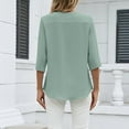 thumbnail image 7 of Wowcloth Women's Chiffon Blouse, Solid Color with Ruffled V-Neck and Mid-Sleeve, Loose Fit Casual Fashion for Daily Wear and Office, 7 of 7