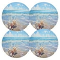 thumbnail image 2 of Ryvnso Seastar Seashells Summer Beach Round Plate Mats Dining Table Placemat 1 Piece for Holiday Decoration, 2 of 7