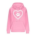 thumbnail image 4 of Pullover Hoodies for Women Winter Plus Size Oversized Fleece Hoodie Sweatshirts Cute Heart Paw Graphic Hooded Sweaters Fall Fashion Casual Tops Long Sleeve Drop Shoulder Loose Sweatshirt with Pocket, 4 of 5
