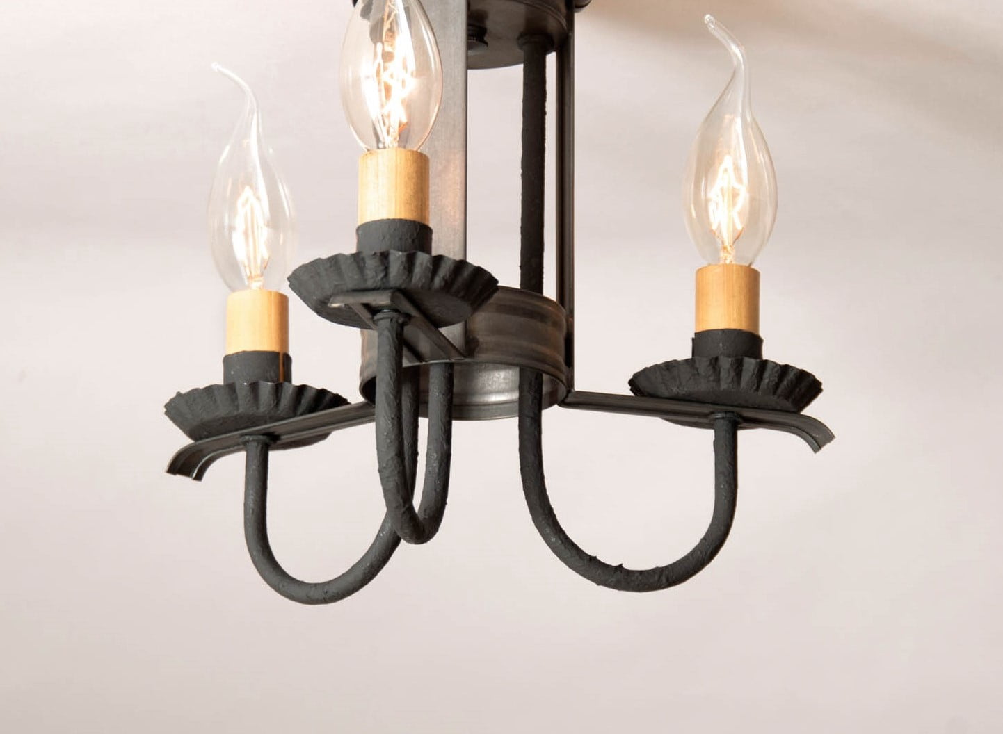 Irvins Country Tinware 3 Light Amherst Ceiling Light in Kettle Black
