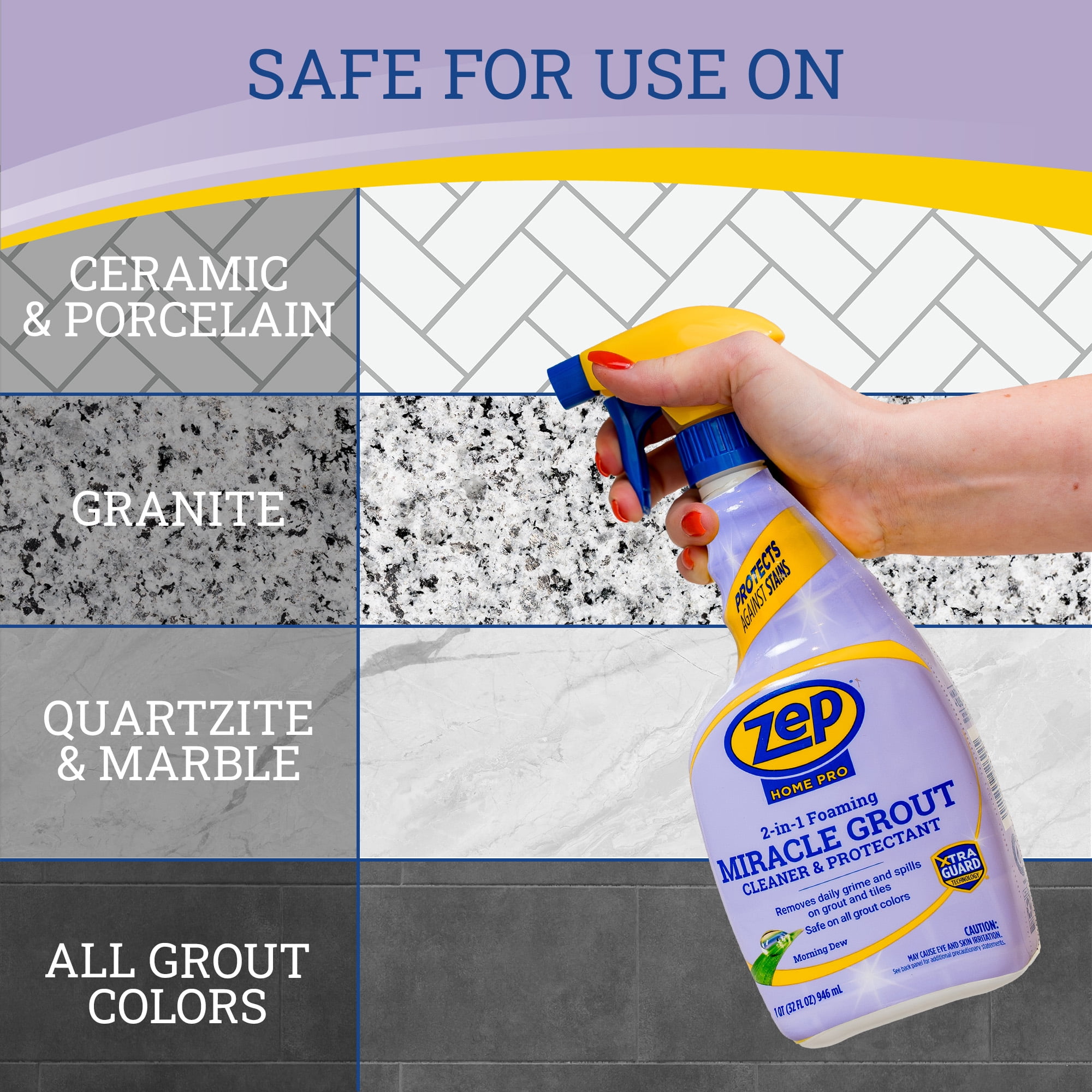 Zep Home Pro Foaming Miracle Grout Cleaner and Protectant 32 fl oz