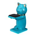 thumbnail image 2 of Lindo gato figura resina reloj soporte reloj almacenamiento bandeja organizador tamaño 6,3x4,8x12cm Azul jinwen soporte de reloj, 2 of 8