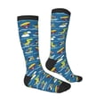 thumbnail image 3 of Haiem Dinosaur on the Beach Vacation Socks, Funny Novelty Crazy Design Cotton Socks Sports Socks Knee High Socks For Men, Women,1Pairs - Gift For Working Friends, 3 of 9