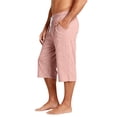 thumbnail image 3 of Bbyeadc Culottes for Men Baggy Lightweight Bottoms Straight Leg Drawstring Capris Fashion Summer Culottes with Pocket,Pink(XL), 3 of 8