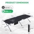 thumbnail image 5 of Lightweight Black Metal Folding Camping Cot Bed with Dual Height Modes 600D Oxford Fabric, 5 of 12