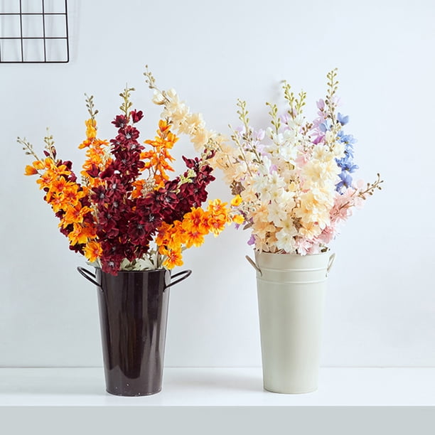 Gwong Decoración hogareña Flor artificial Vivid Eye-llamativo Faux Seda Flor Amplia Amplia Amplia 2 rama Jacinto Falso Flor para el porche Gwong 21066723
