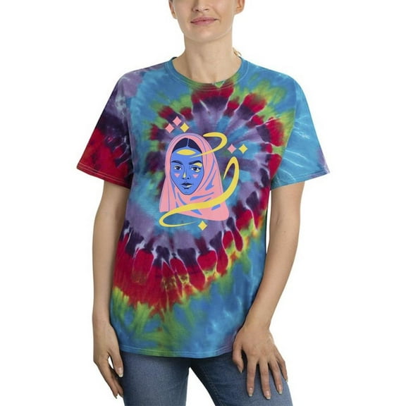 Muslim Woman Color Portrait Tie Dye Spiral Women -Image by Shutterstock, Female x-Large