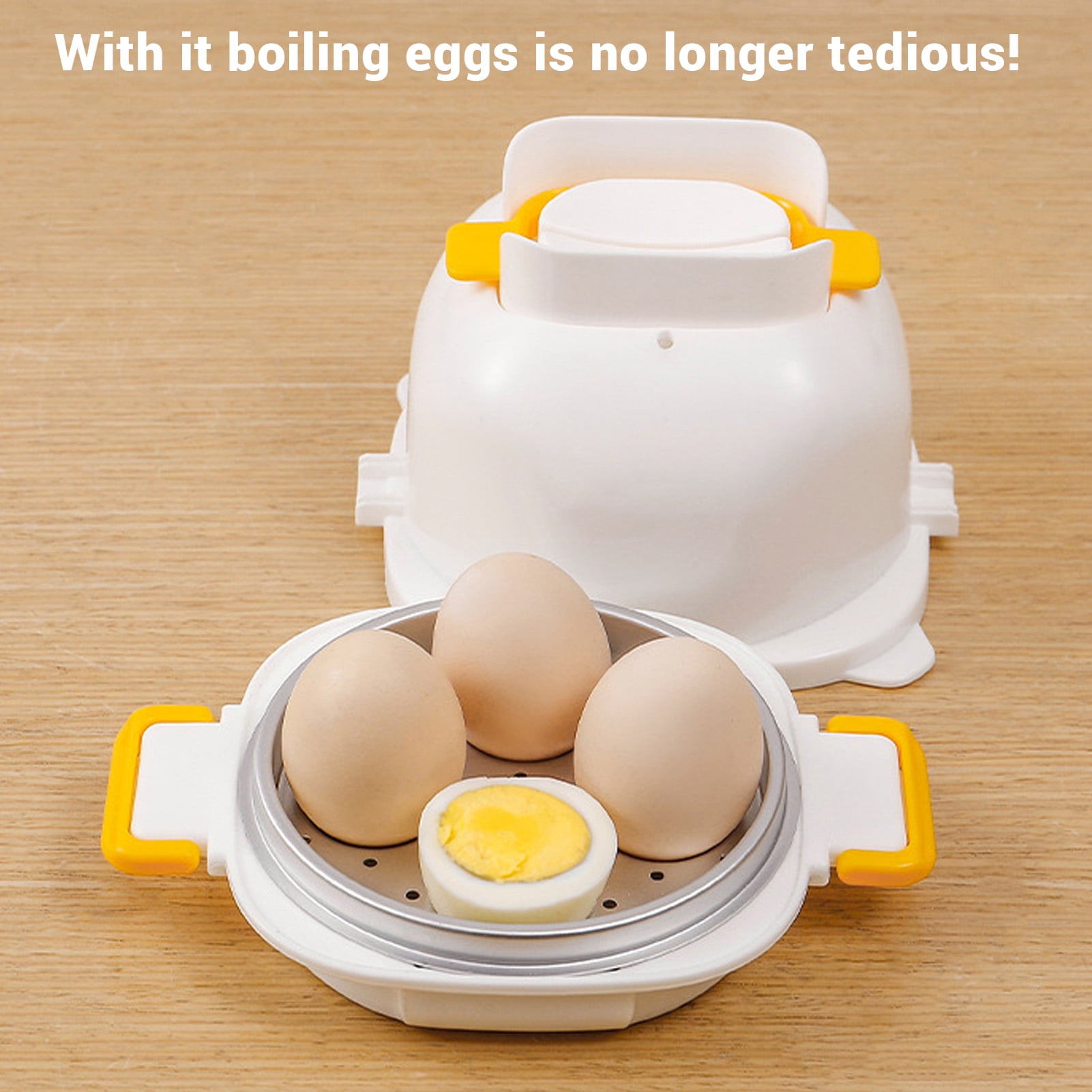 Microwave Boiled Egg Poacher, Fast Microwave Boiled Egg Cooker Steaming Cutting 4 Cavities  For Home