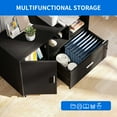 thumbnail image 3 of Dextrus Large Lateral File Cabinet with Lock, 1 Drawer Mobile File Cabinet for Printer Stand, Black, 3 of 7