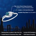 thumbnail image 2 of Gem Stone King 10K White Gold Round London Blue Topaz and Moissanite Ring for Women (0.38 Cttw, Round 3.5MM, Gemstone November Birthstone, Size 5), 2 of 6