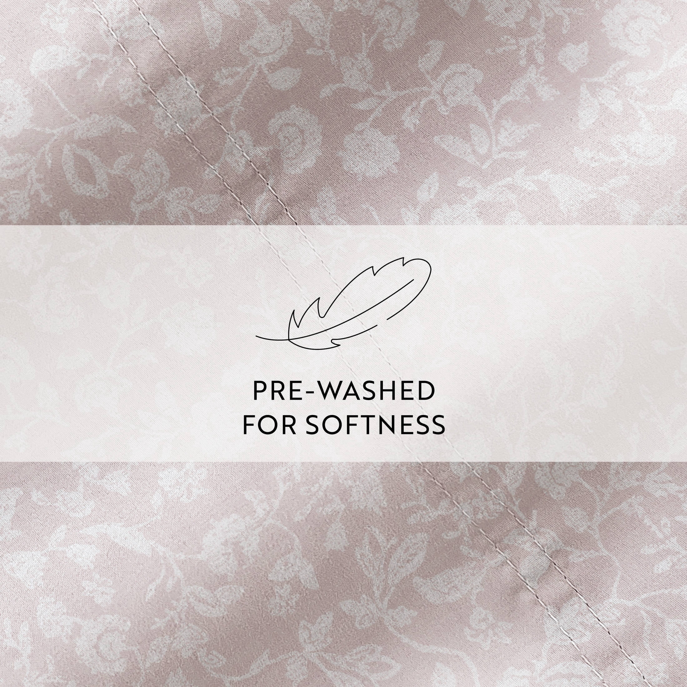Noble Linens 4 Piece 300TC Cotton Printed Sheets, Rustic Jacobean Mauve, Queen