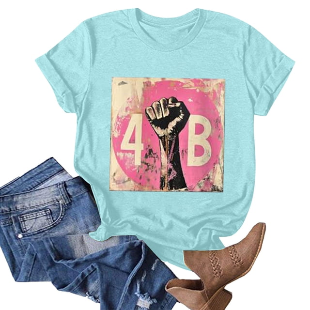Puntoco Blusa de manga corta con estampado de moda para mujer, divertida camiseta de cuello redondo
